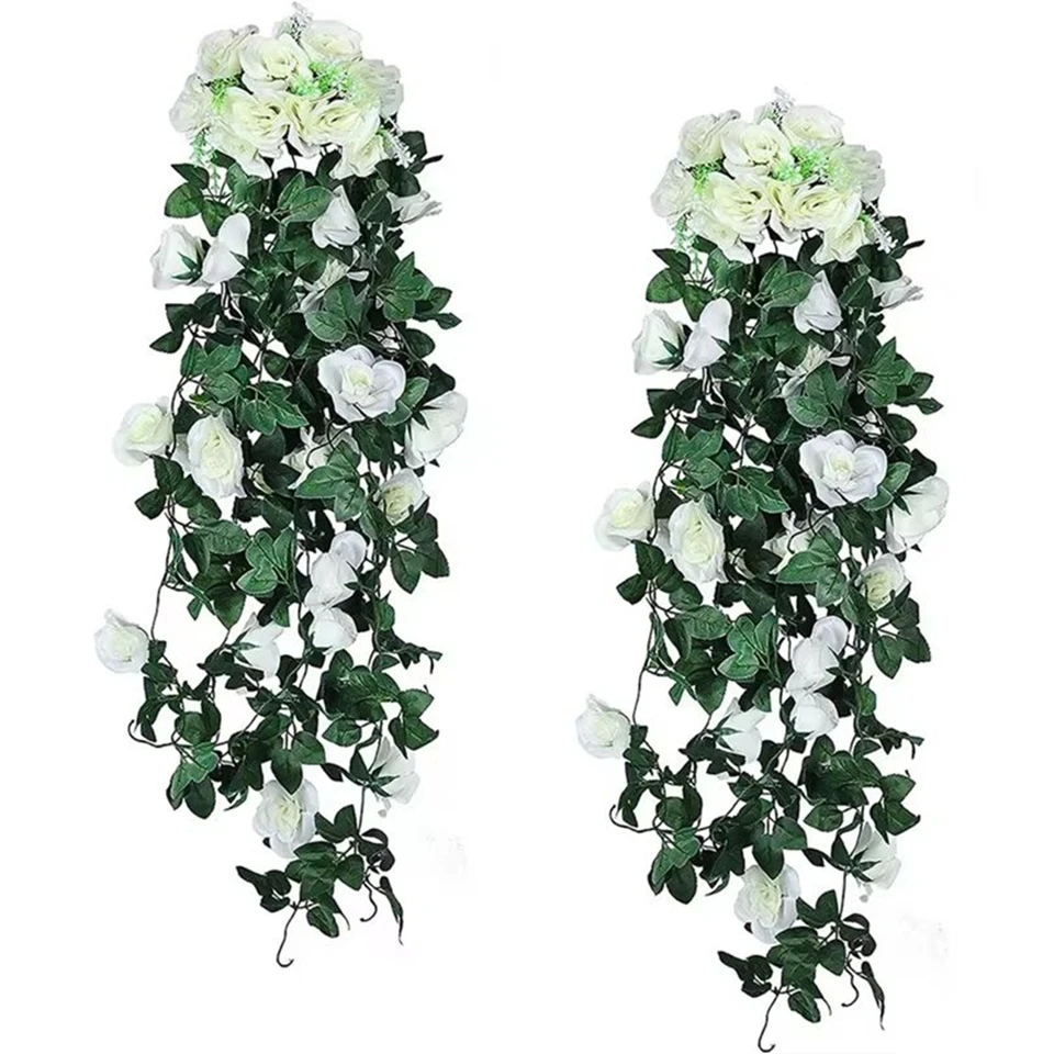 Artificial Flowers Rattan Archs Hanging Rose Home Table Accessories Wedding Courtyard Outdoor Garden Room Wreath Diy Gift Decor