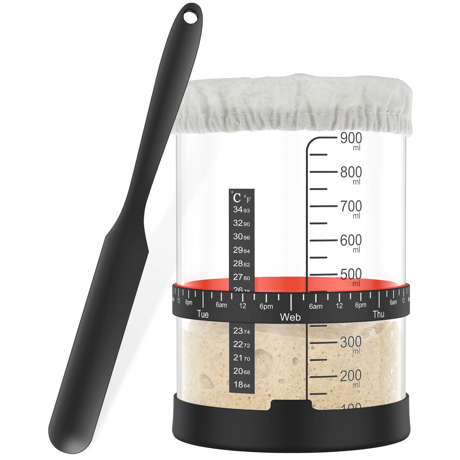 Zuurdesem Starter Jar Kit Zuurdesem Starter Container Bakken Gisting Pot Voedsel Opslag Pot Keuken Brood Bakken Accessoires