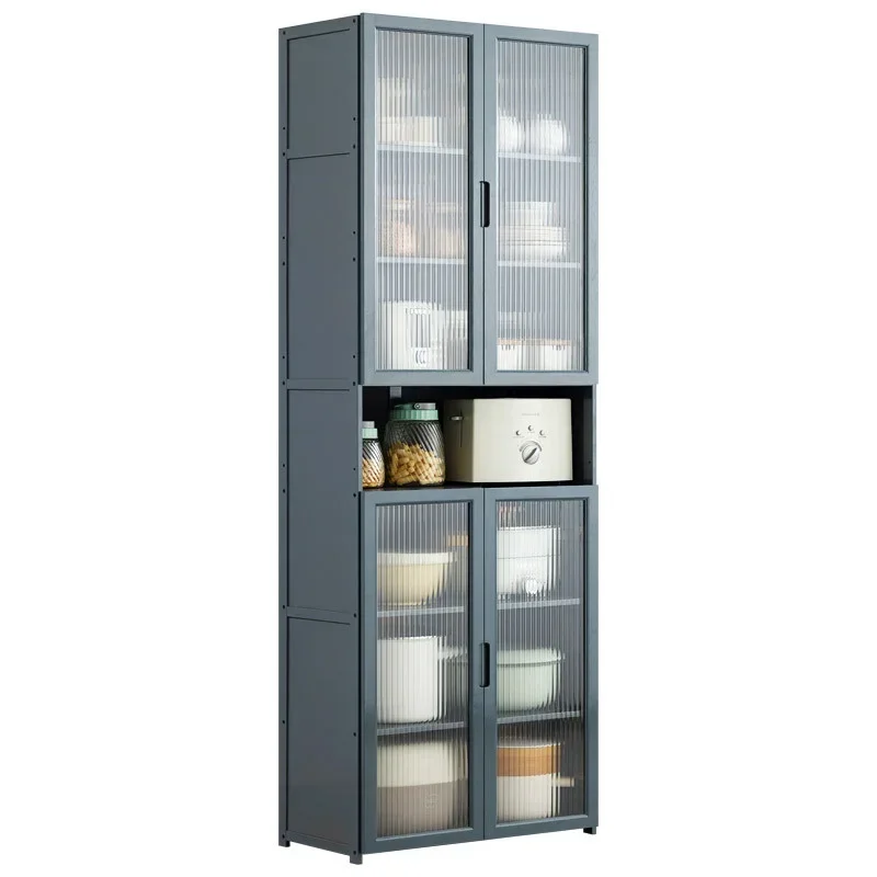 Home Fashion Kitchen Storage Shelf Transparent Visual Storage Cabinets Bamboo Storage Shelves Solid Structure Home Supplies