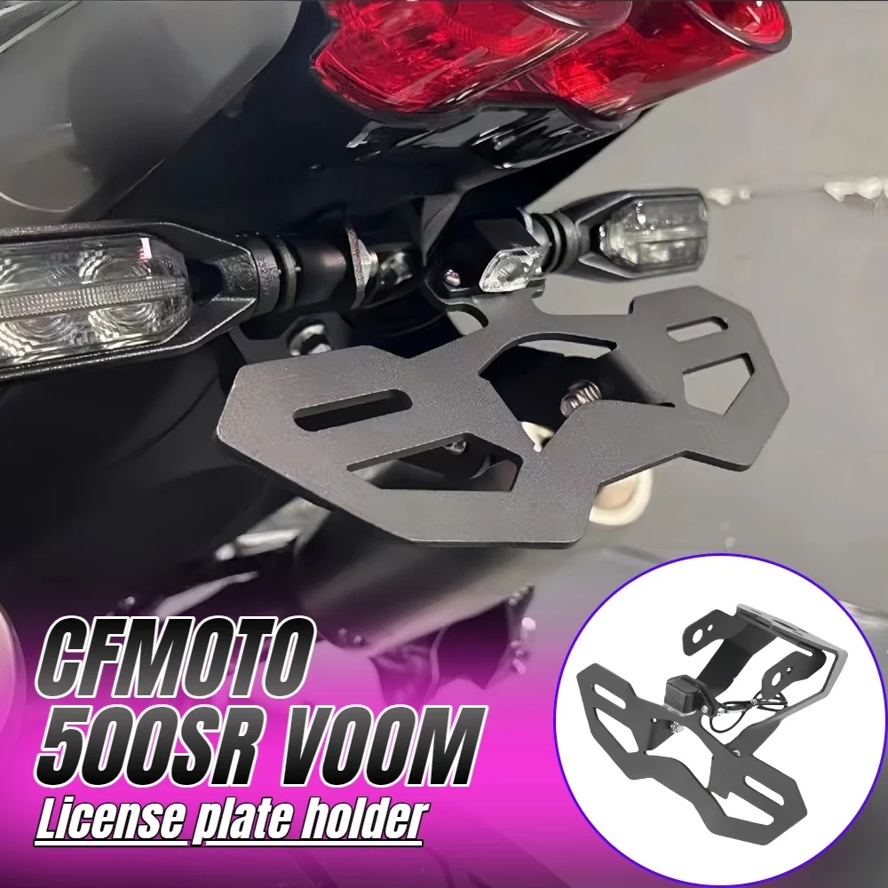 

Для модификации CFMOTO 500SR VOOM, складной держатель номерного знака с коротким хвостом, держатель номерного знака указателя поворота