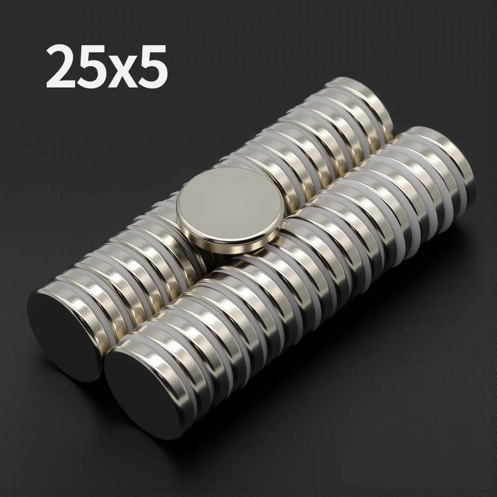 25x5mm Powerful Neodymium Magnet N35 NdfeB Permanent Magnetic imanes Round Super Strong Fridge Magnets DIY