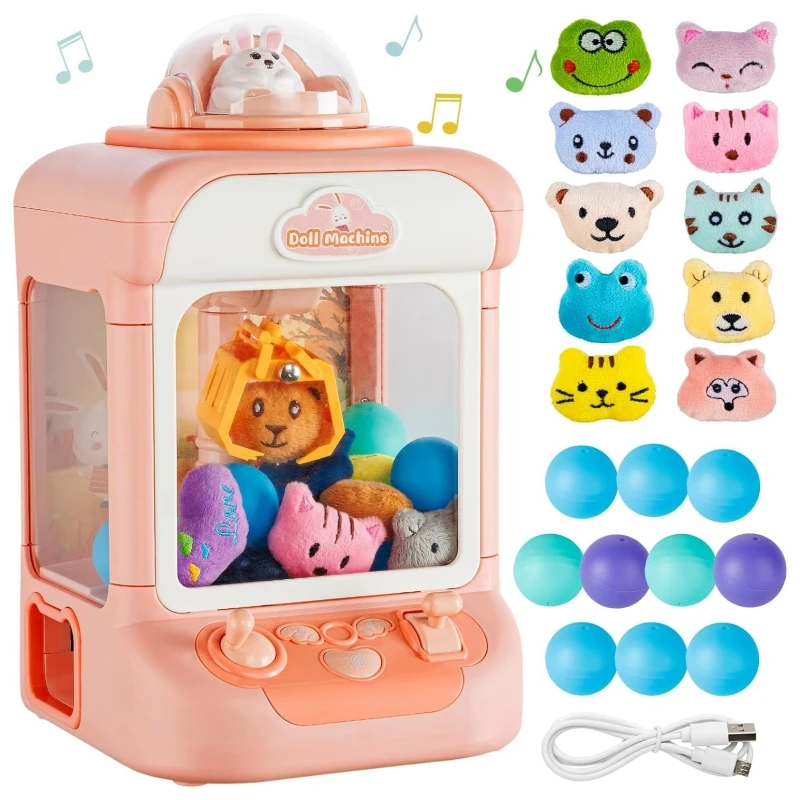 Mini Doll Machine Party Game Family Interactive Games Mini Claw Machines Catch Cartoon Doll Toys Holiday Birthday Children Gifts