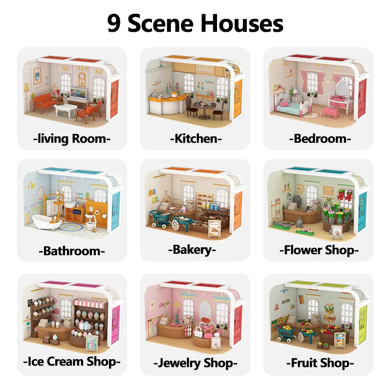 Koala Kitchen DIY Scene Miniature Furniture 1/12 Sunshine Villa Model Bunny Cooking Toys House For Dollhouse Girl Birthday Gift