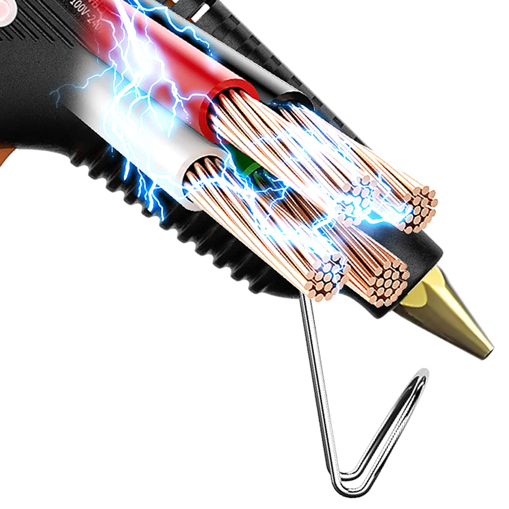 150W Heißklebepistole 11mm Klebesticks 3-5 Min Vorheizzeit 15s Schnellentriegelung Kupferdüse Verbrühungsschutz 100-220V EU US Stecker – Detail 11