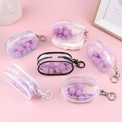 Boîte de rangement transparente pour bijoux, boîte mystère en plastique, sac de beurre mignon avec porte-clés, étui anti-poussière, 1PC