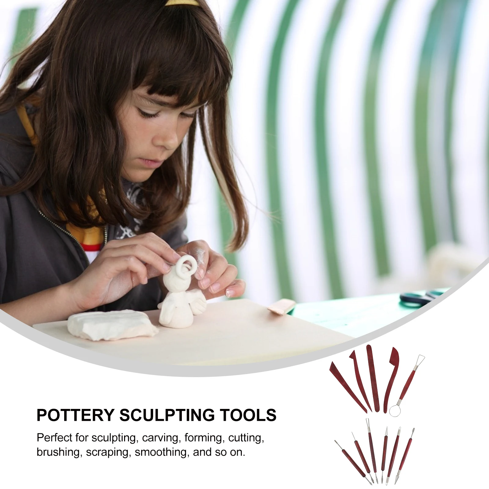 

Clay Sculpture Engraving Tools Polymer Sculpting Pottery Carving Scraper Modeling Kit
