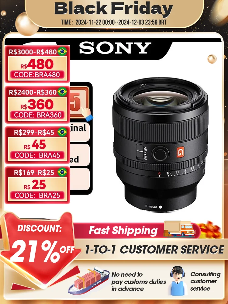 Sony FE 50mm F1.4 GM Full Frame Mirrorless Camera Large Aperture Fixed Focus Close-up Portrait G Lens For A7 III V  50 1.4