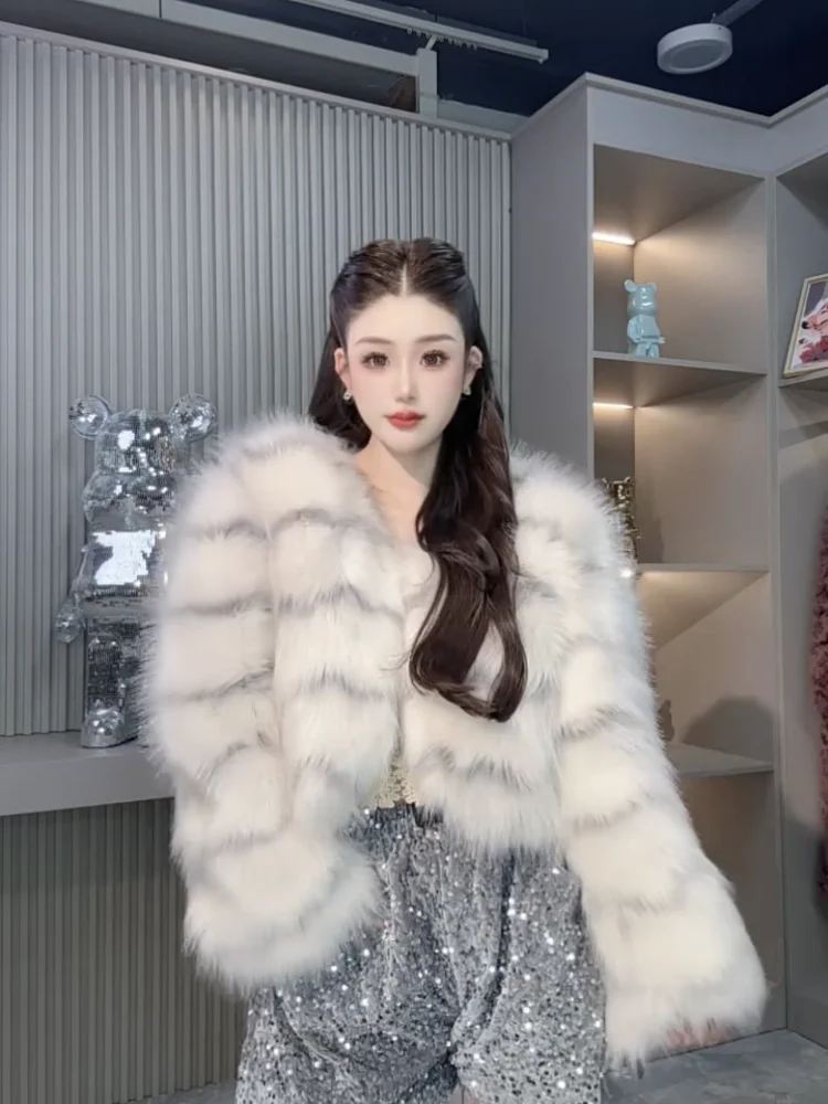 Autumn Winter New Faux Wool Sheepskin Coat Women Short Style Imitation Lamb Fur Loose Fit Faux Fur Winter Coat Women