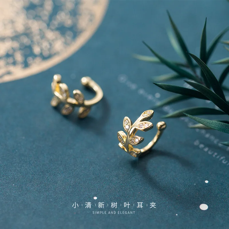 

astudio s925Серебряный зажим для ушей женский Diamond Sprigs Otica Leaves EarG6601