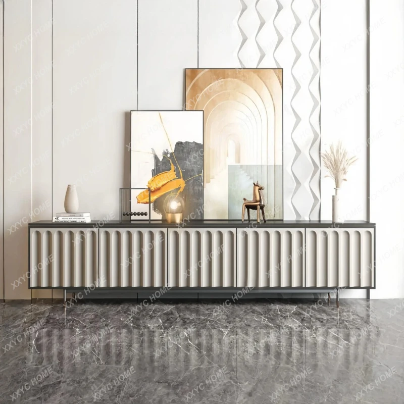 

Тумба под телевизор в стиле инфлюенсеров, легкий люкс, современный минималистичный дизайн для гостиной, журнальный столик, тумба под ТВ из кованого железа