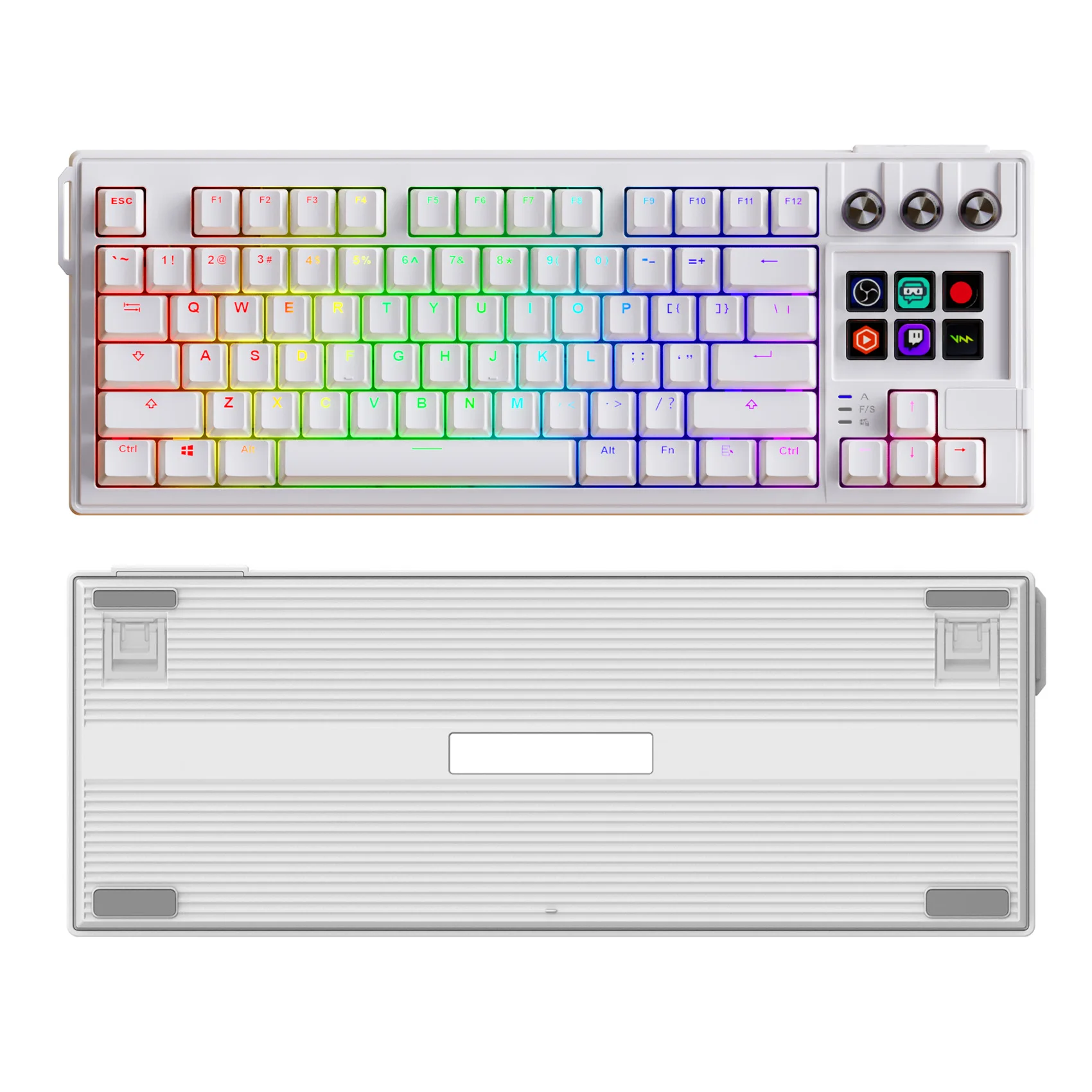 

Mirabox K1 Pro ЖК-клавиатура AI ЖК-клавиши Проводная механическая клавиатура Индивидуальная ручка Многофункциональная клавиатура RGB Прокладка ПК Геймер