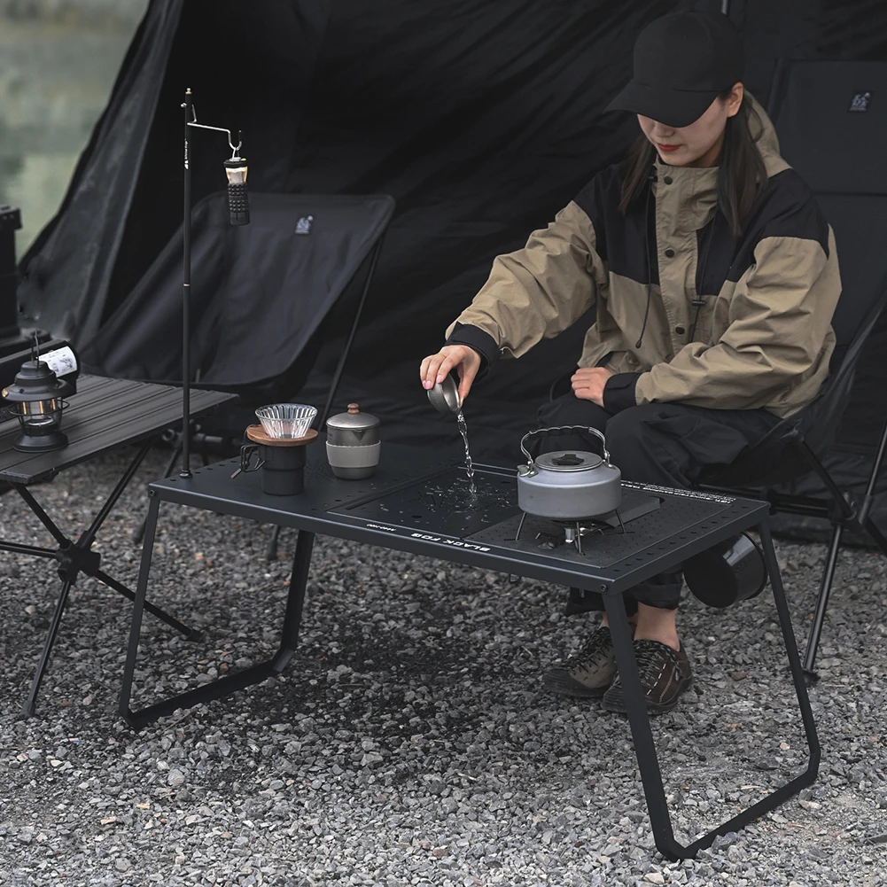 Tablero de mesa plegable para acampar, estante de vajilla para barbacoa, Picnic al aire libre, estufa de escritorio desmontable portátil, placa de almacenamiento para la serie IGT