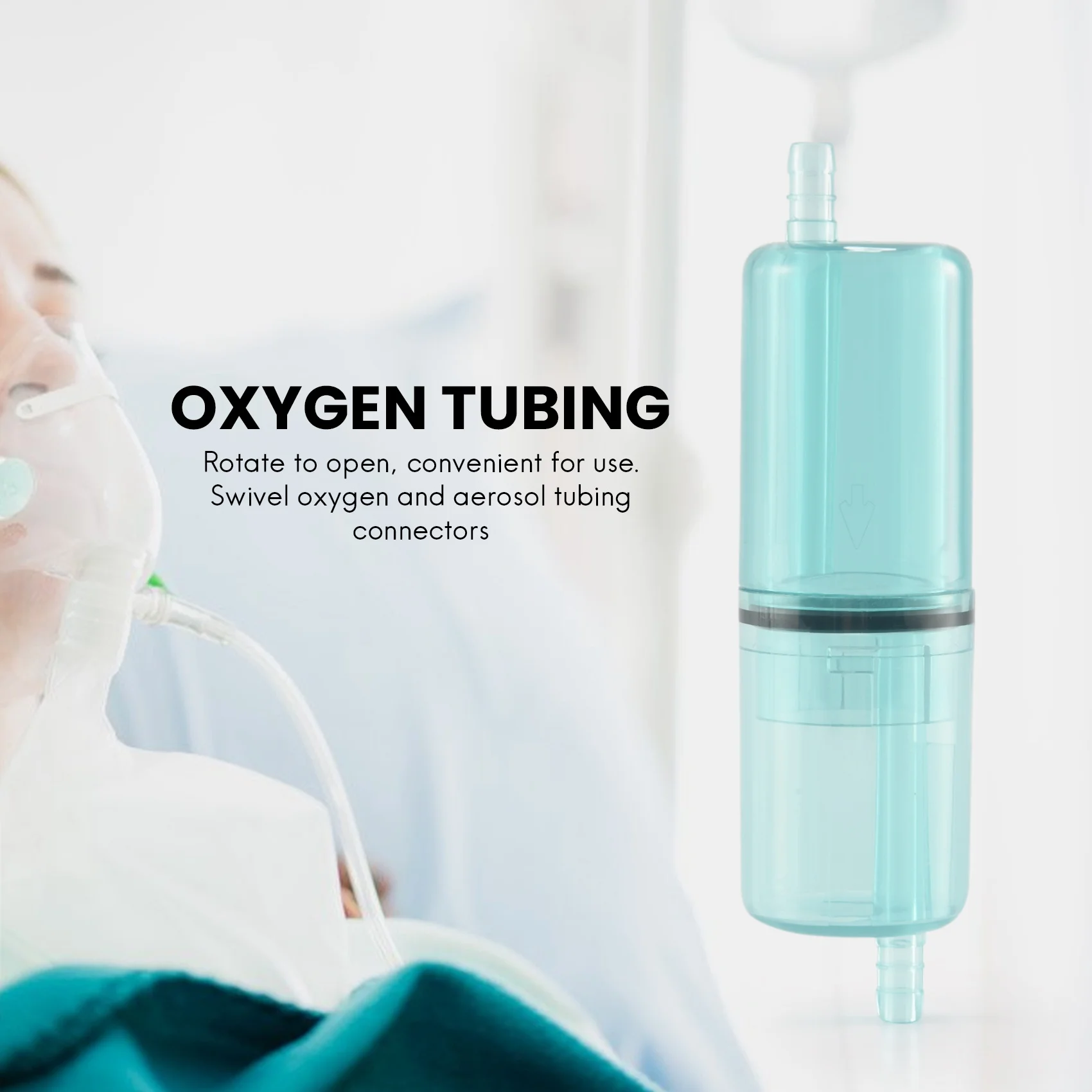 موصل أنابيب الأكسجين ABBR، 2 قطعة مولد الأكسجين أنبوب الأكسجين جامع المياه أنبوب الأكسجين ملحق للعناية الصحية بالأكسجين
