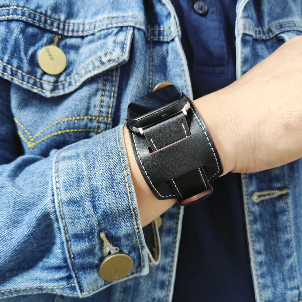 애플 워치 밴드용 패션 가죽 팔찌, Iwatch8, 7, 6, se, 5, 4, 3, 2, 38, 42, 40/44mm, 49 울트라, 49