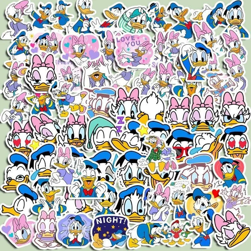 100PCS Cute Donald Duck Cartoon Stickers - Waterproof DIY Decor for Phone Cases & Notebooks RecordingYourLife Store