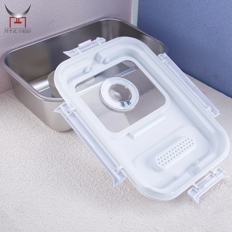 الفولاذ المقاوم للصدأ الحيوانات الأليفة الغذاء تخزين برميل للكلاب القط الغذاء سعة كبيرة مختومة الحشرات واقية الرطوبة صندوق طعام القطط