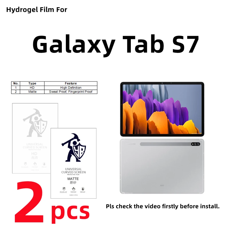 

2pcs HD Hydrogel Film For Samsung Galaxy Tab S7 Matte Screen Protector For Galaxy Tab S7 11.0 inches Clear/Frosted Full Cover
