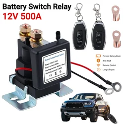 Universal Battery Switch Relay 12V 500A Remote Control Battery Disconnect Quick Cut Off Isolator Switch Anti-Theft Remote Switch