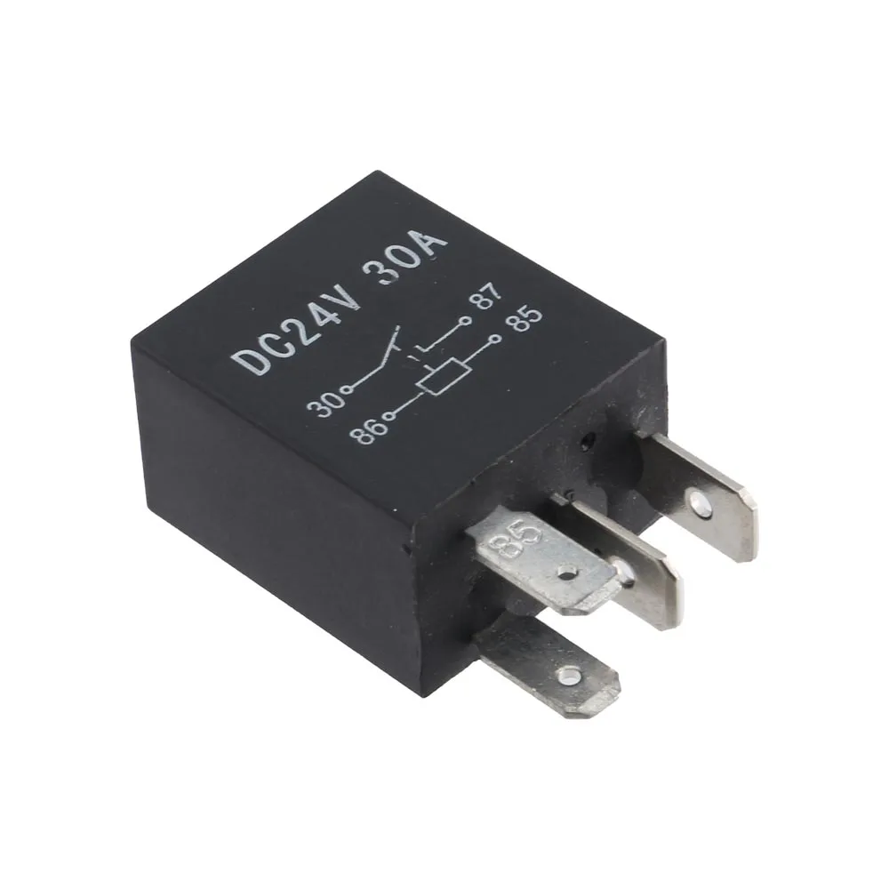 Auto Car Relay DC 24V 30A 4 Pin Normally Open Contact Form for Automobile Motorcycle Electronic Control Device Accessory