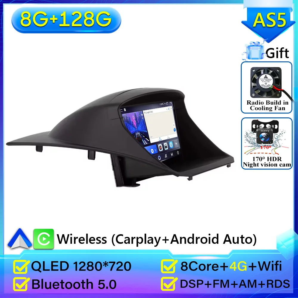 Android 16 autoradio voor Ford Fiesta 2009 - 2017 GPS navigatie Android Auto Carplay Wifi video stereo scherm 4G geen 2din - afbeelding 1