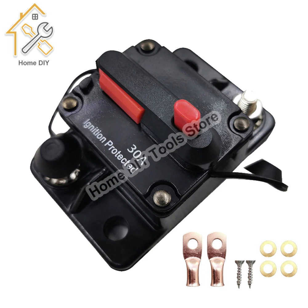 30-300A 12 24 Volt DC Self Recovery Circuit Breaker with Manual Reset Button for Automotive Rv Marine Boat