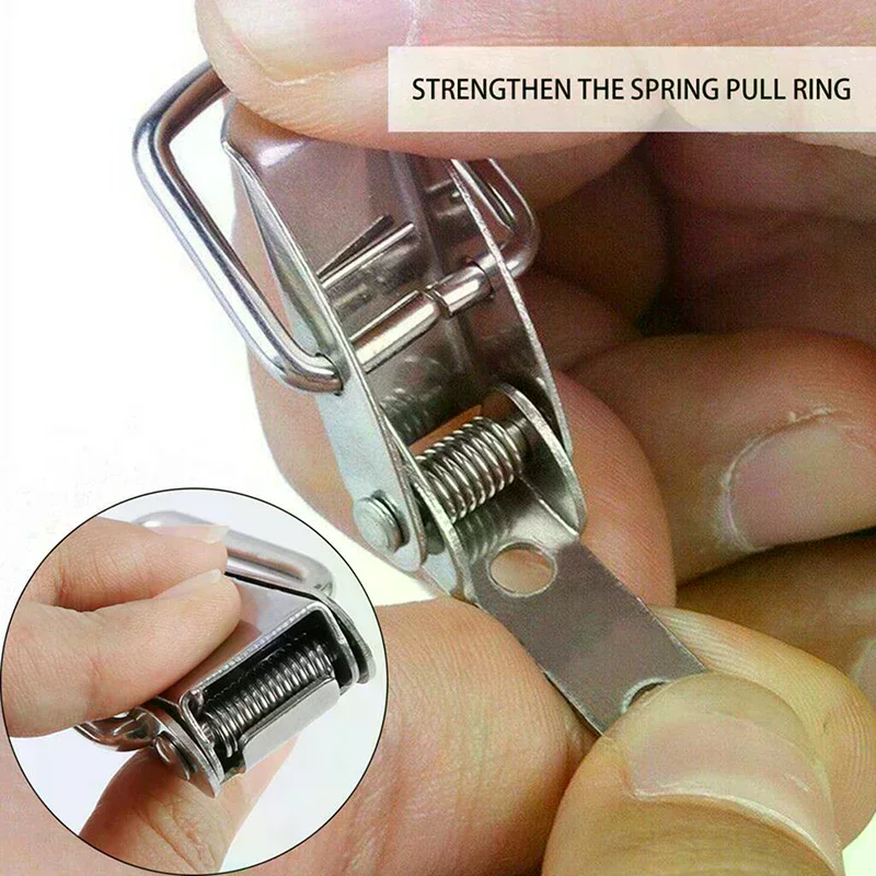 Vintage Duck-mouth Buckle Mini Lock Chest Box Gift Suitcase Case Buckles Toggle Hasp Latch Catch Clamp Stainless Steel 4pcs