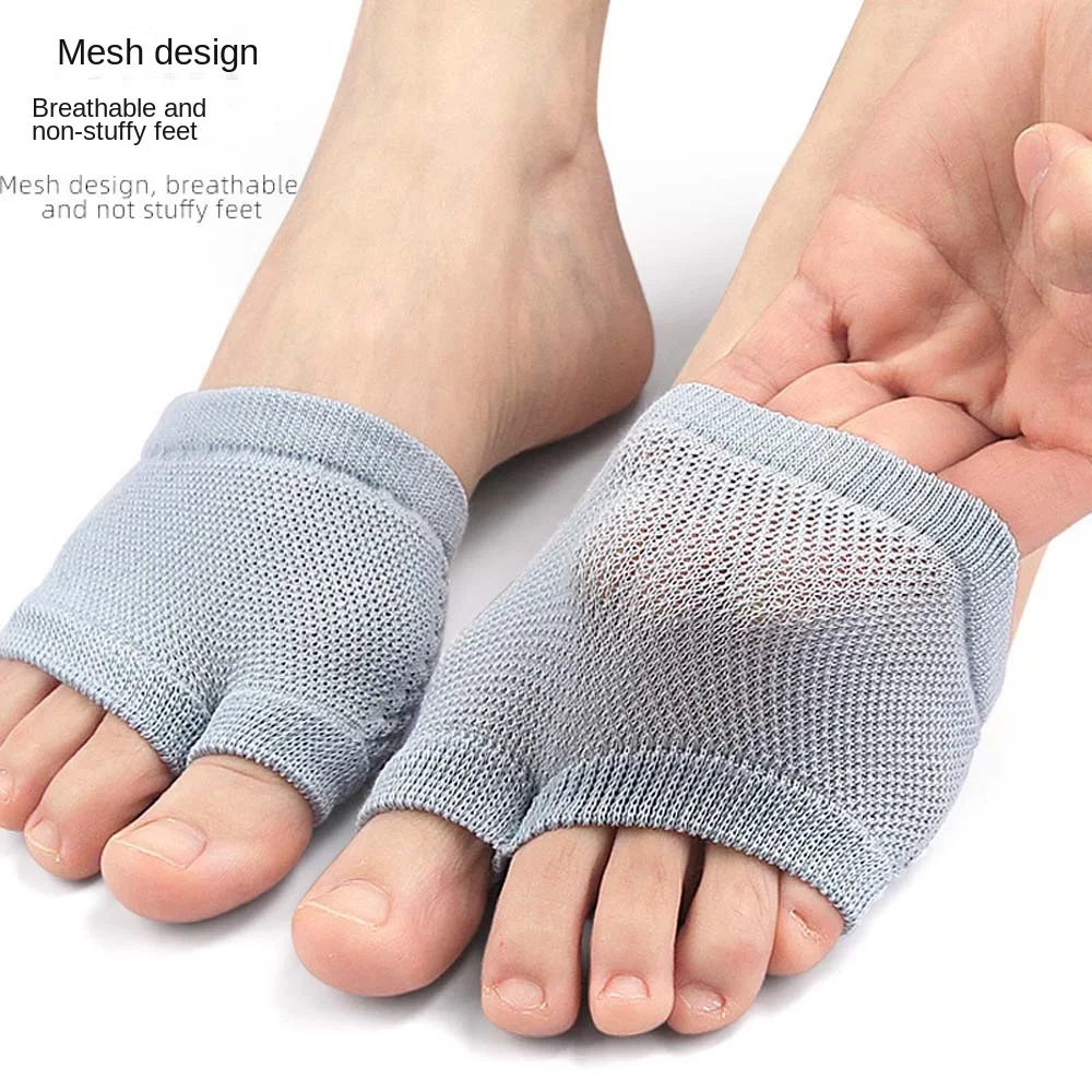 Two Toes Splitter Half Palm Socks Prevent Abrasion Support Forefoot Toe Separator Socks Foot Care Tools Elasticity Short Socks