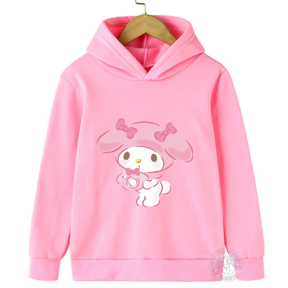 Children's hooded long-sleeved shirt Cartoon printed graffiti Sanrio Melody Spring Fall boys' and girls' sweatshirts for kids