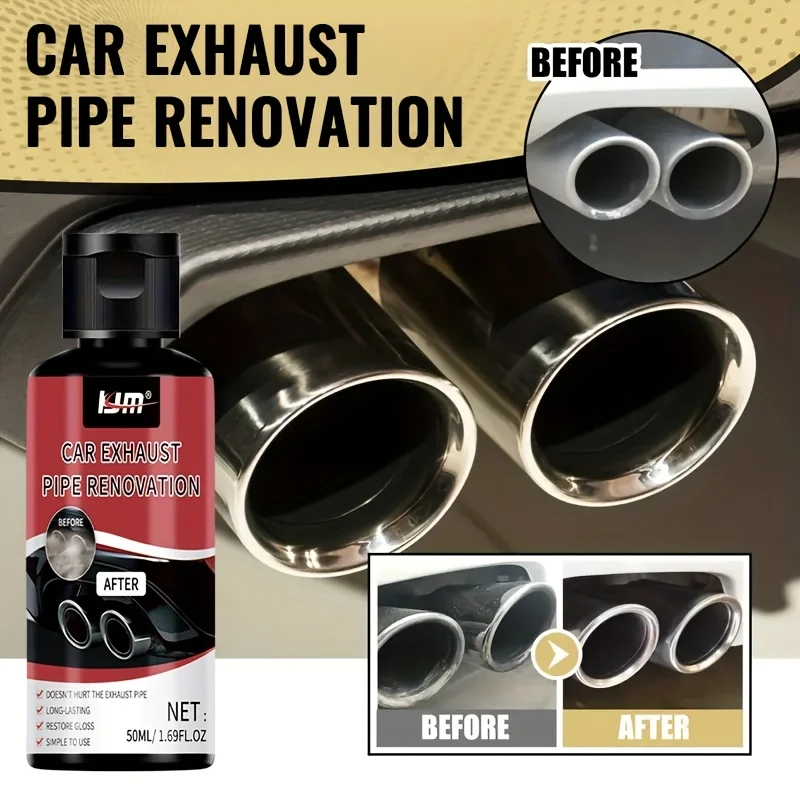 KJM Exhaust Pipe Polish 50ml Car Motorcycle Chrome Refurbishing Paste Metal Oxide Rust Stain Remover Cleaning Compound