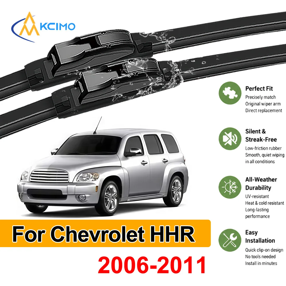 Escobillas Limpiaparabrisas Delanteras para Chevrolet HHR 2006-2011, Repuestos de Auto, Kit de Repuesto de Limpiaparabrisas de Goma para Parabrisas, Visión Clara