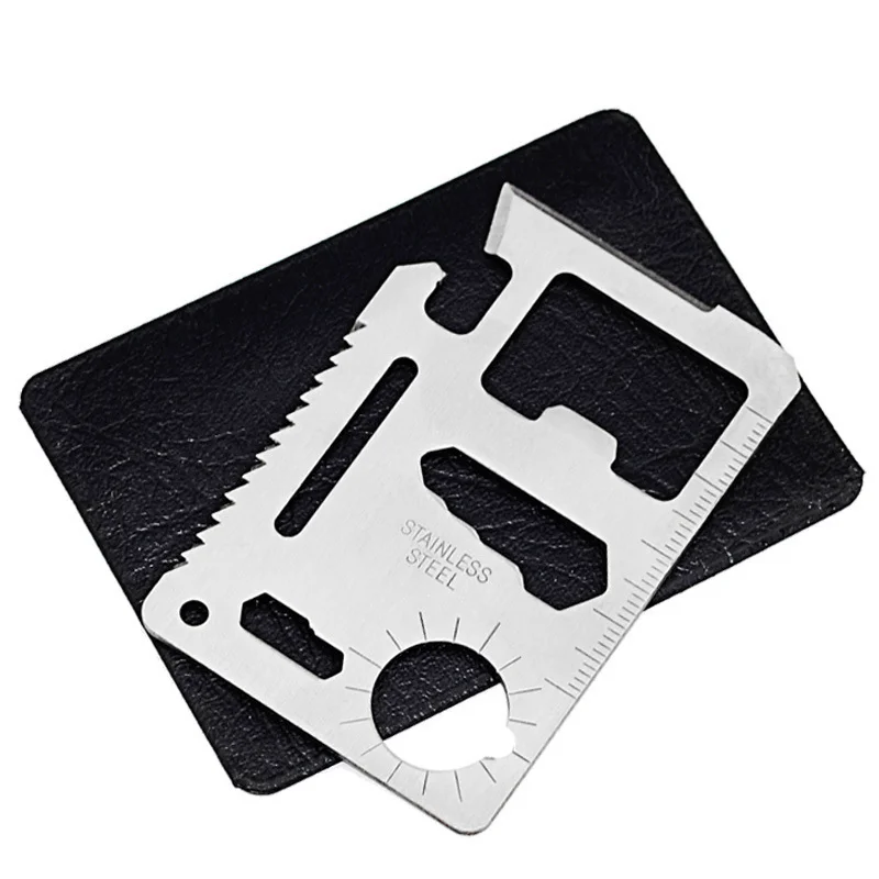 Multifunctional Stainless Steel Tool Card Saber Card with Storage Cover EDC Portable Tool Outdoor Camping Emergency Survival Kit