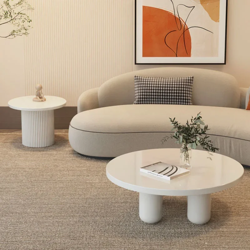 Wood Round Coffee Tables Set Nordic Beautiful Luxury Coffee Table Modern Minimalist Unique Muebles Hogar Living Room Furniture image 3