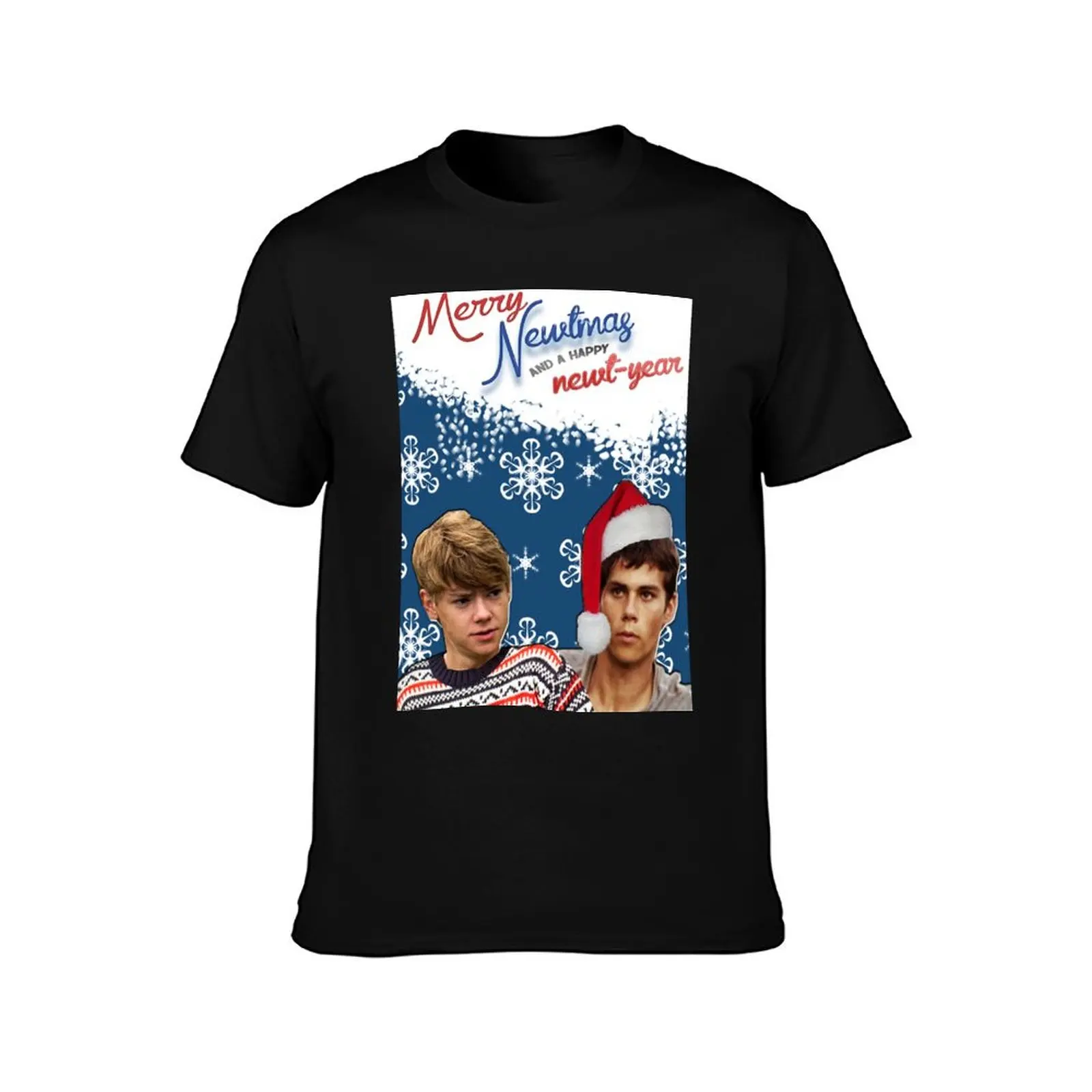 Merry Newtmas Greeting Card T-Shirt Breathable Sportswear for Men T-Shirt
