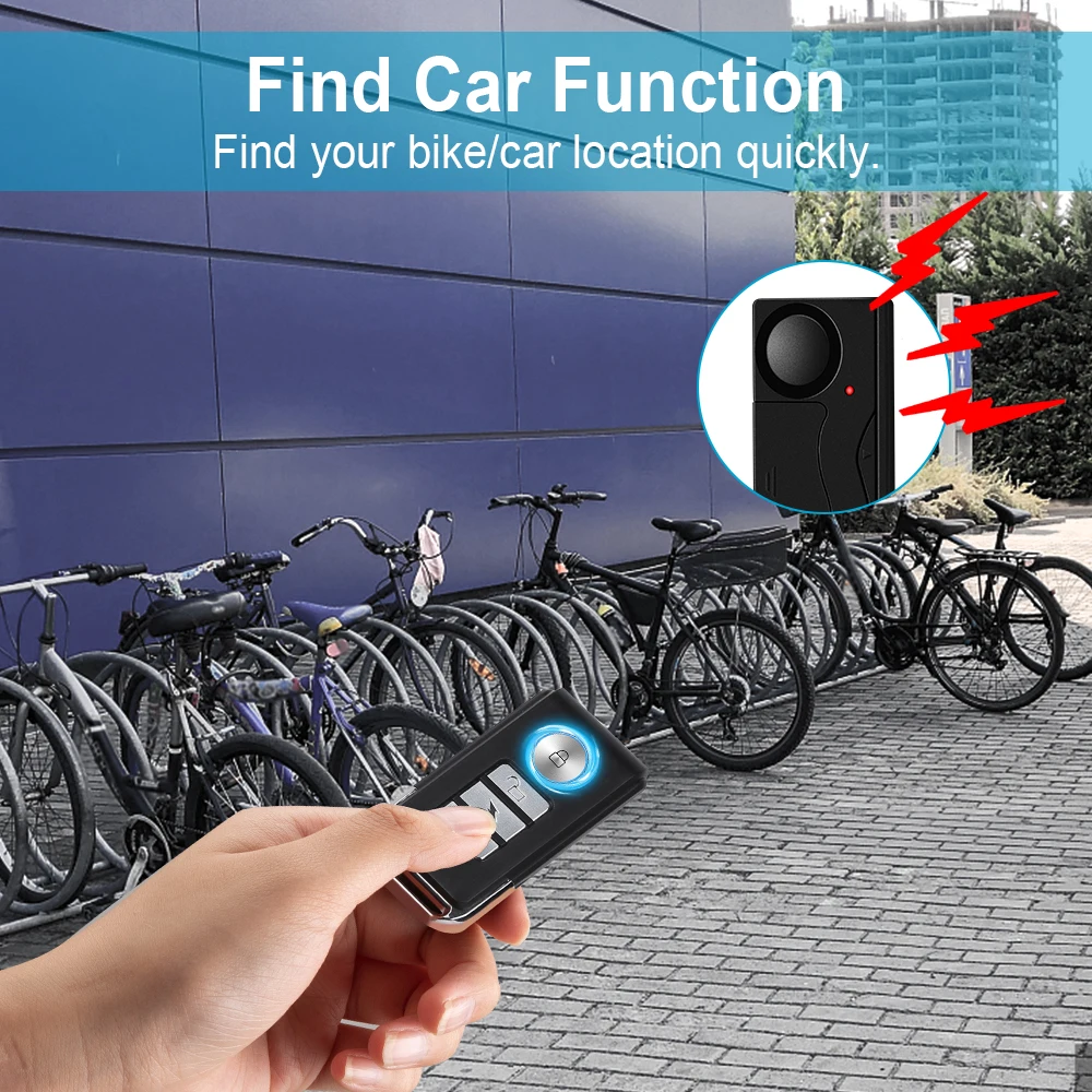 Camaroca Wireless Vibration Alarm Door And Window Anti-Theft Alarm With Remote Control 110dB Motorcycle Bicycle Security Sensors