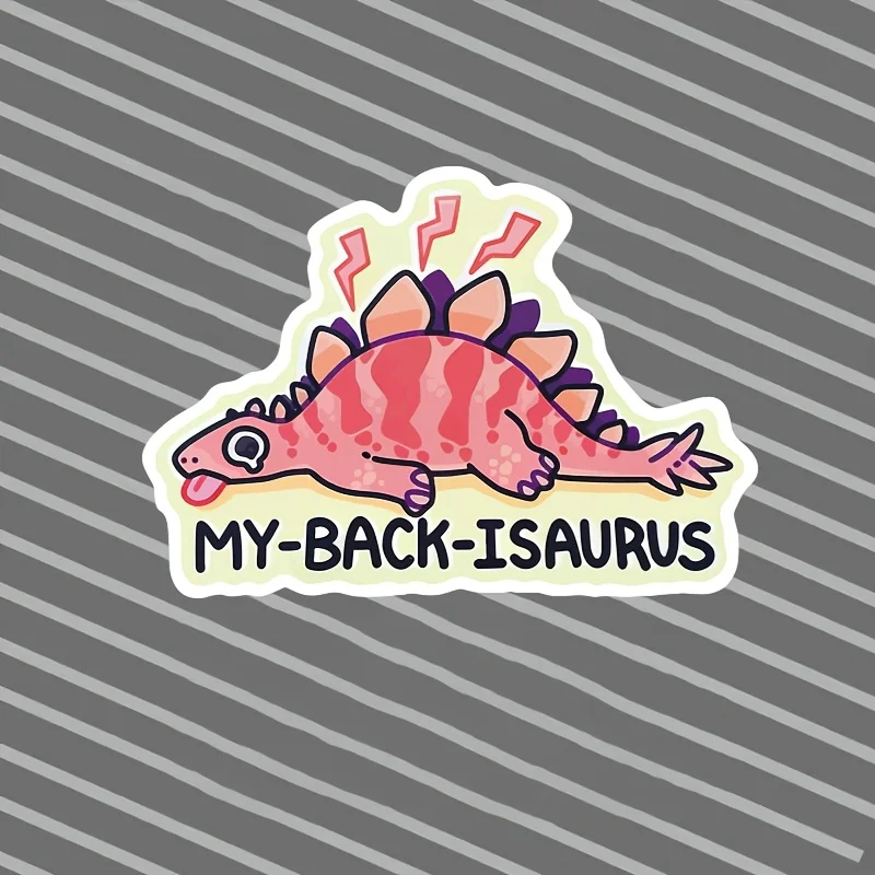 

"Back Pain" Fun Dinosaur Vinyl Sticker for Laptops, Water Bottles, and Satirical Humor Decorations