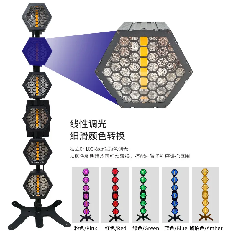 

Шесть светодиодных ретро-пиксельных прожекторов 250 Вт в наличии, трансграничные поставки, для создания атмосферы на сцене, эффект бегущей волны, мигающий фоновый свет для сцены