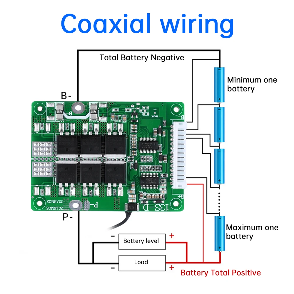 13S 48V 20/30A Same Port 18650 Lithium Battery Charging Protection Board Equalizing Charge Over-current Short-circuit Protection