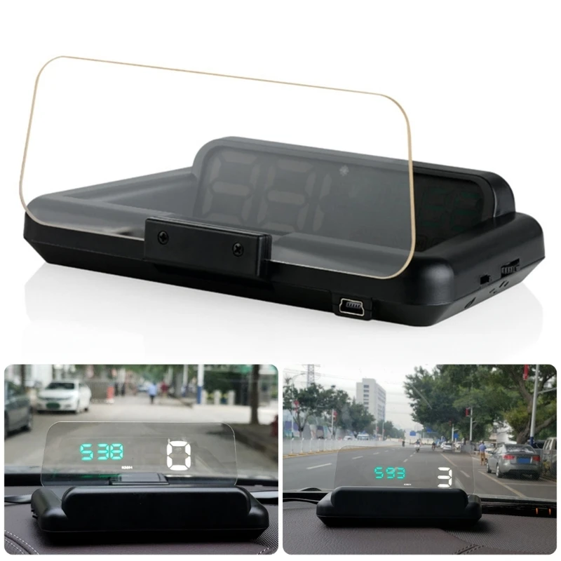 

Universal OBD HUD Head-Up Display Car Windshield Digital Speedometer Projector with MPH RPM Mileage Clock Driving Time Voltage
