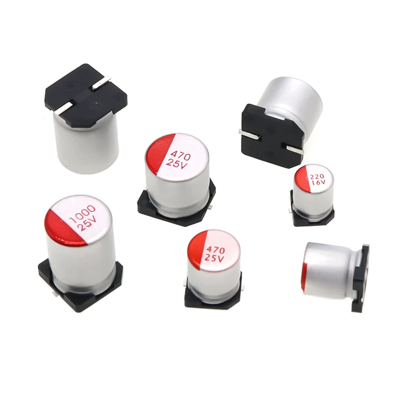 10pcs SMD solid-state capacitor 16V/25V/35V/50V/63V/47UF/100UF/220UF/330/470UF Patch Solid-state Capacitors