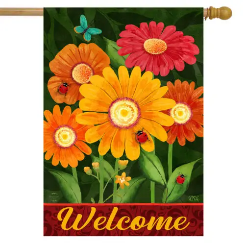 Colorful Daisies House Flag 40