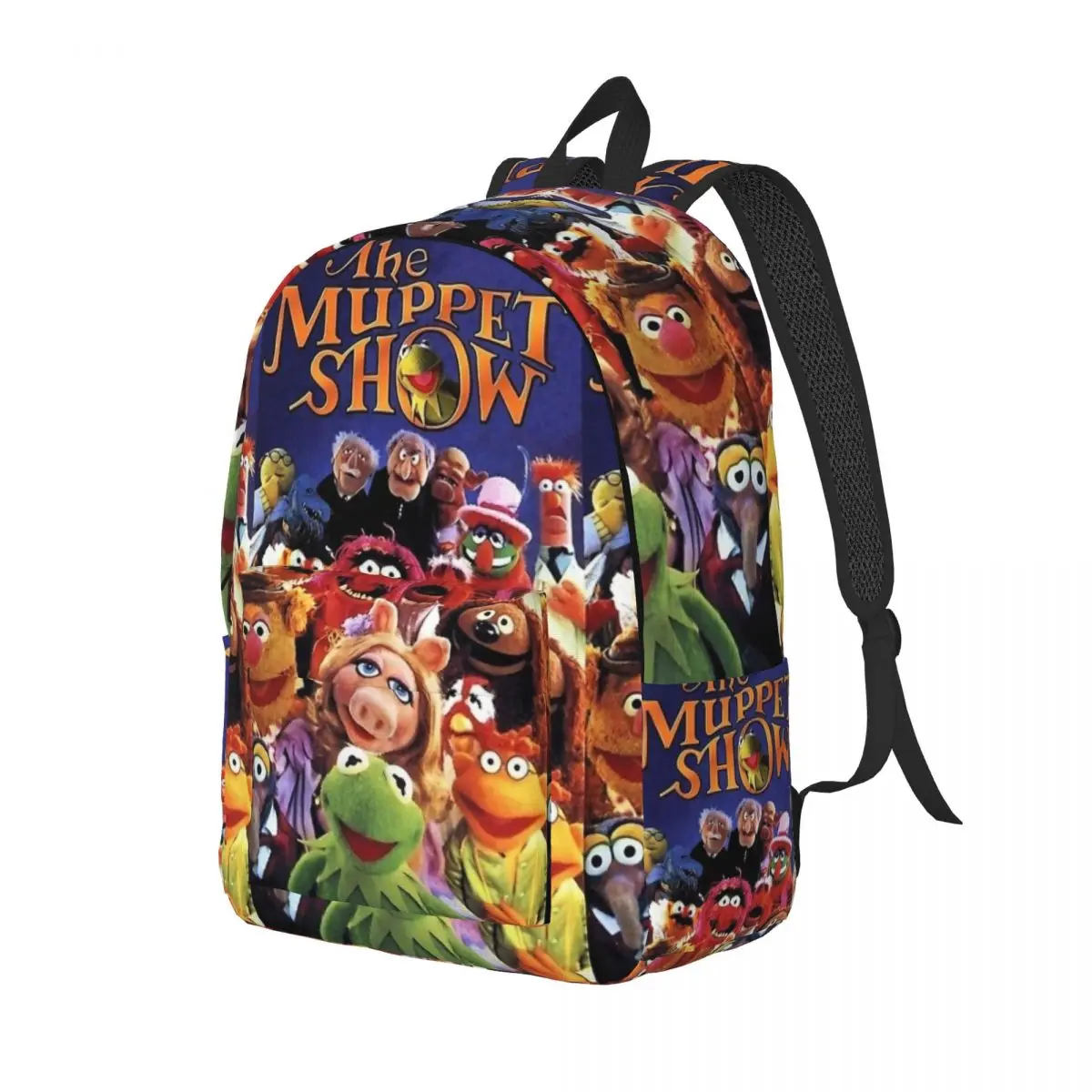 The Muppets Fans Show Backpack for Boy Girl Kids Student School Bookbag Cast Retro TV Canvas Daypack Preschool Kindergarten Bag