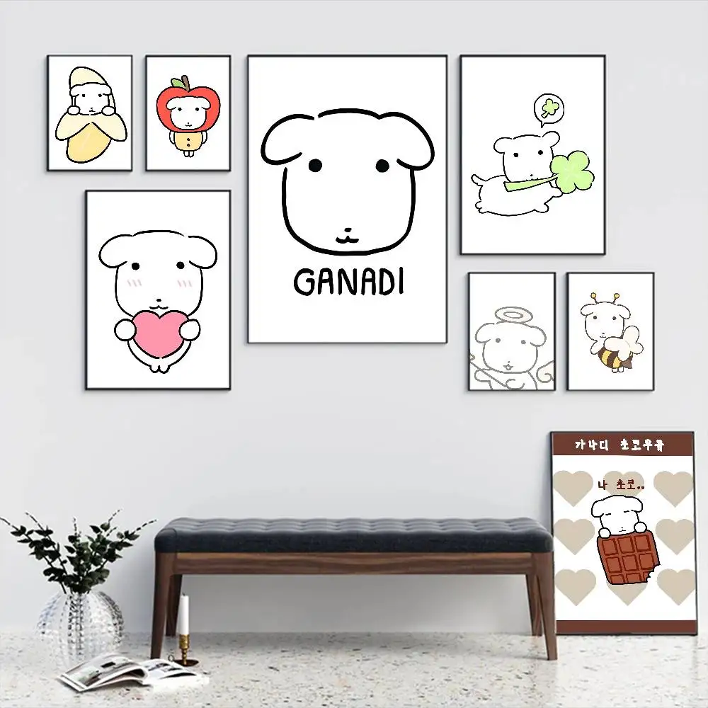 Dog Breed G-Ganadi D-Dog Good Quality Prints And Posters Waterproof Paper Sticker Coffee House Bar Posters Wall Stickers