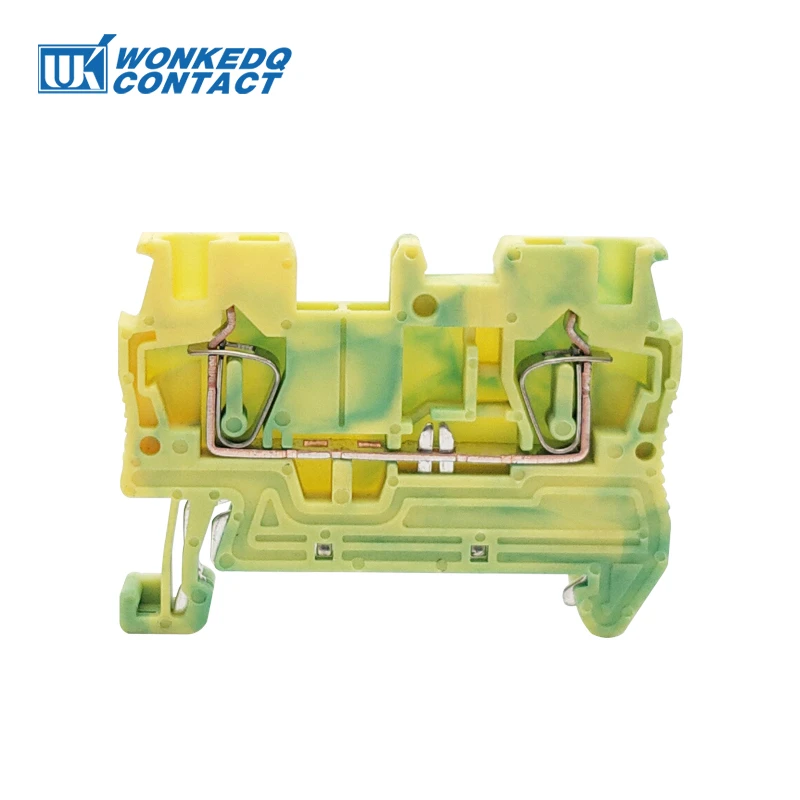 ST2.5-PE Ground Din Rail Wire Connector Terminal Block 2.5mm² Spring-cage Feed-through Protective Earth Electric ST 2.5-PE