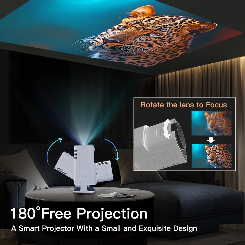 LYNCAST HY320 Smart Projector Android 11 MINI Portable Home Cinema Dual WiFi6 400ANSI BT5.0 Remote Control Projection 1080P