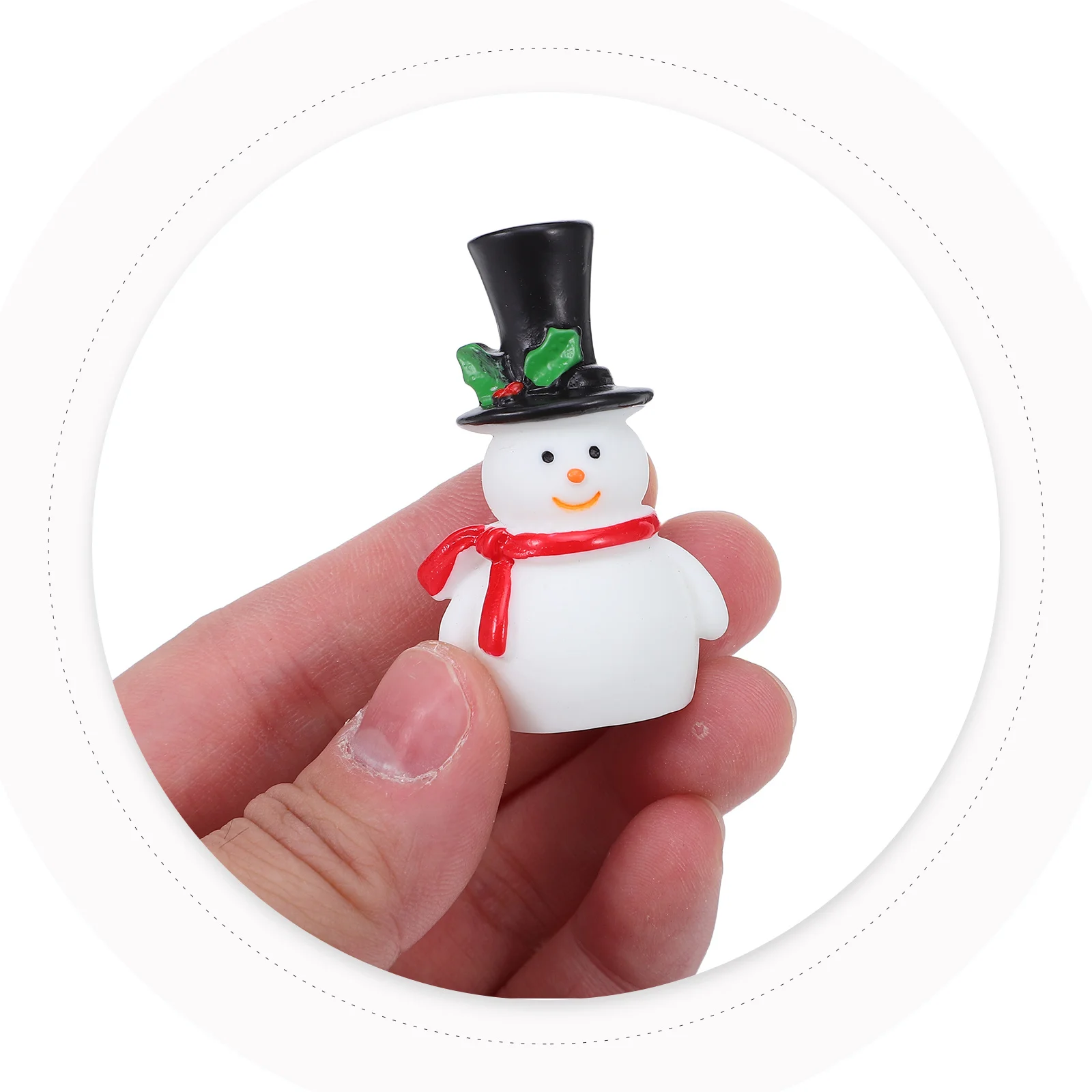 

12Pcs Resin Snowman Decor Small Winter Figurines for Craft Projects Festive Home Decoration Micro Landscape