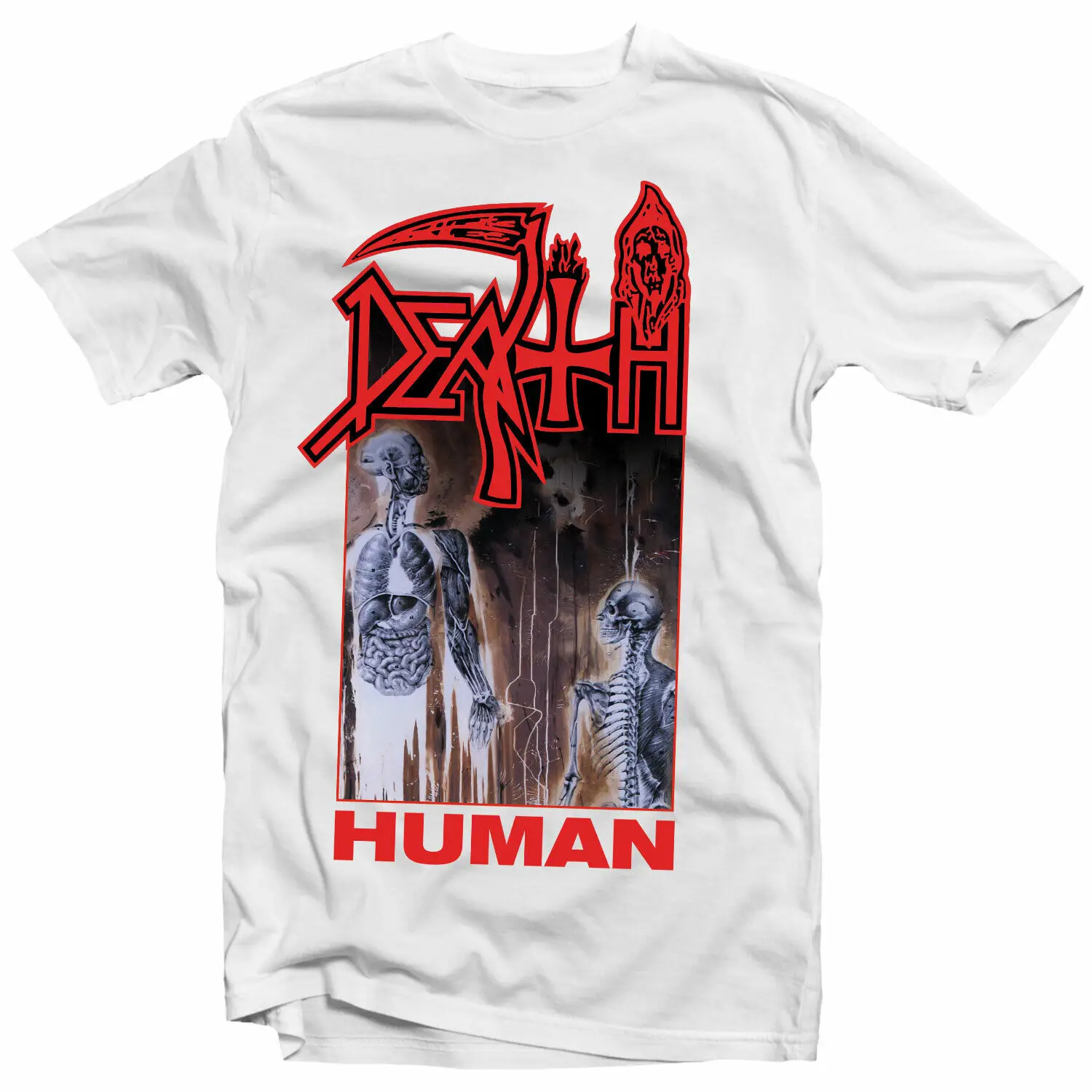 DEATH Human White T-Shirt NEW! Relapse Records TS4654