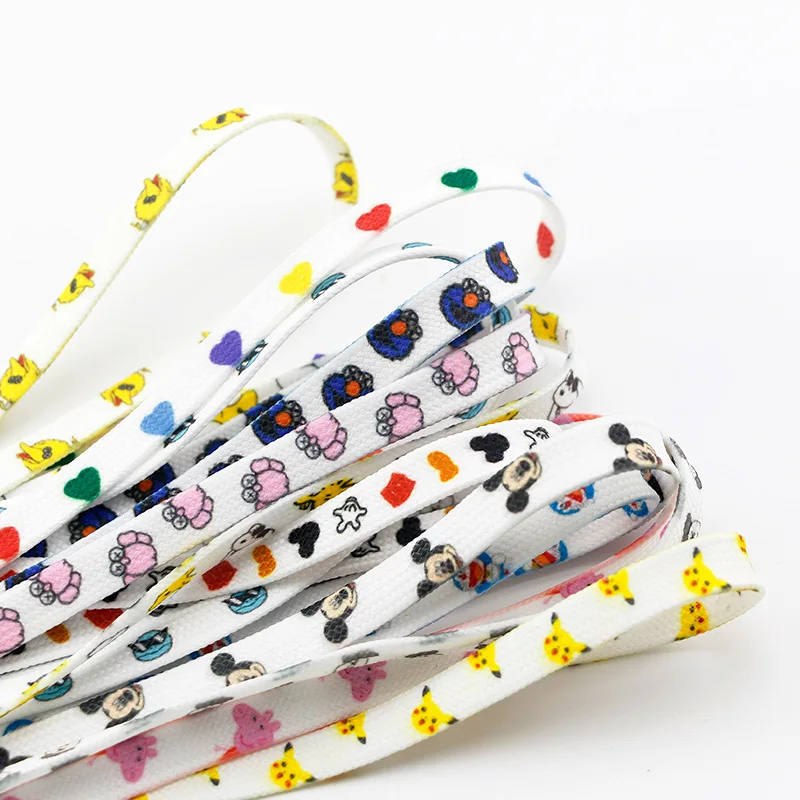 Disney Cartoon Mickey Stellalu Shoelaces Doodle Color Canvas Sports Sneakers Decorate Accessories Student Kawaii Shoe Lace Gifts