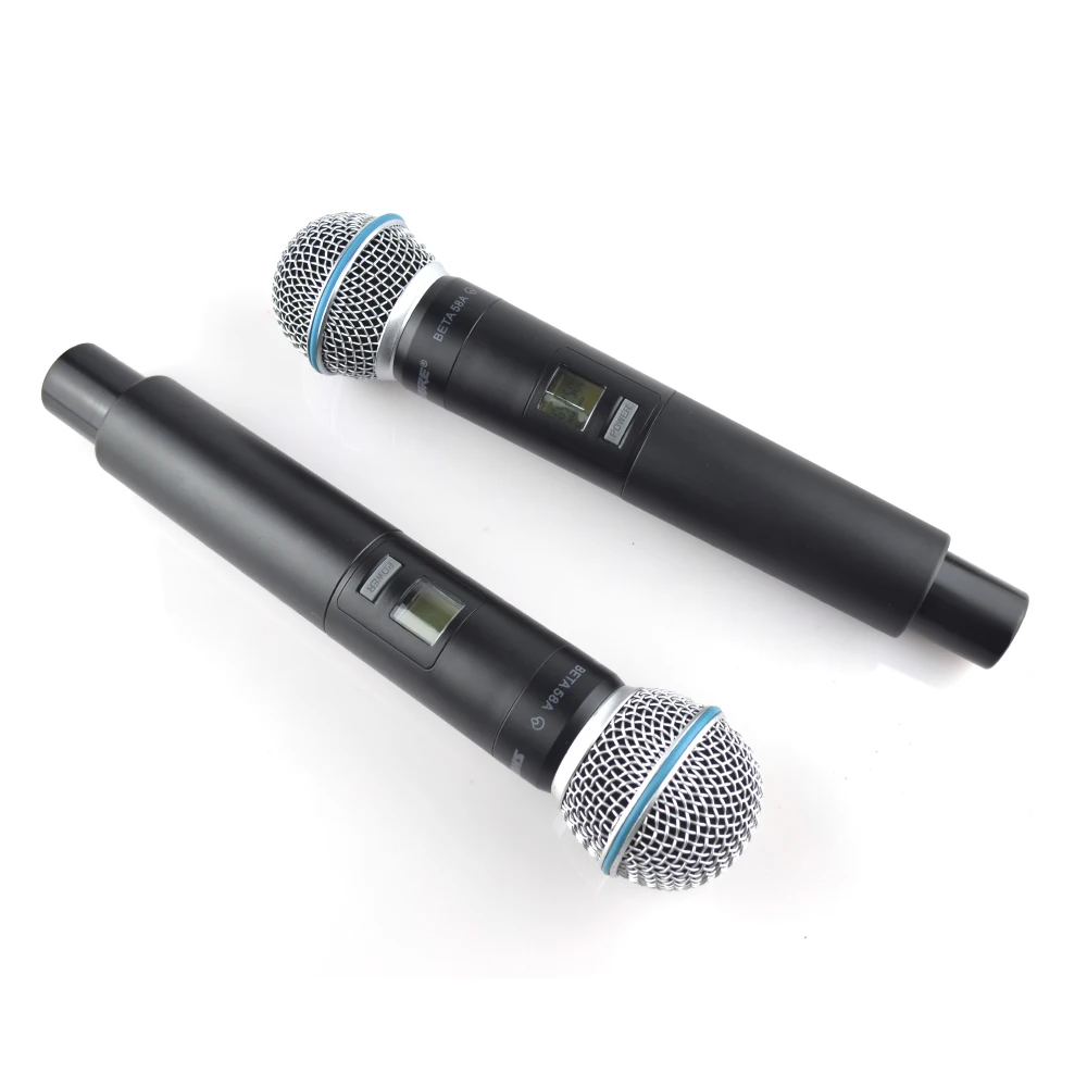 GLXD4 Digital Vocal Wireless System Dual Channel Handheld GLXD+ Mic Frequency Adjustable Microphone GLXD4 for Stage Speech We