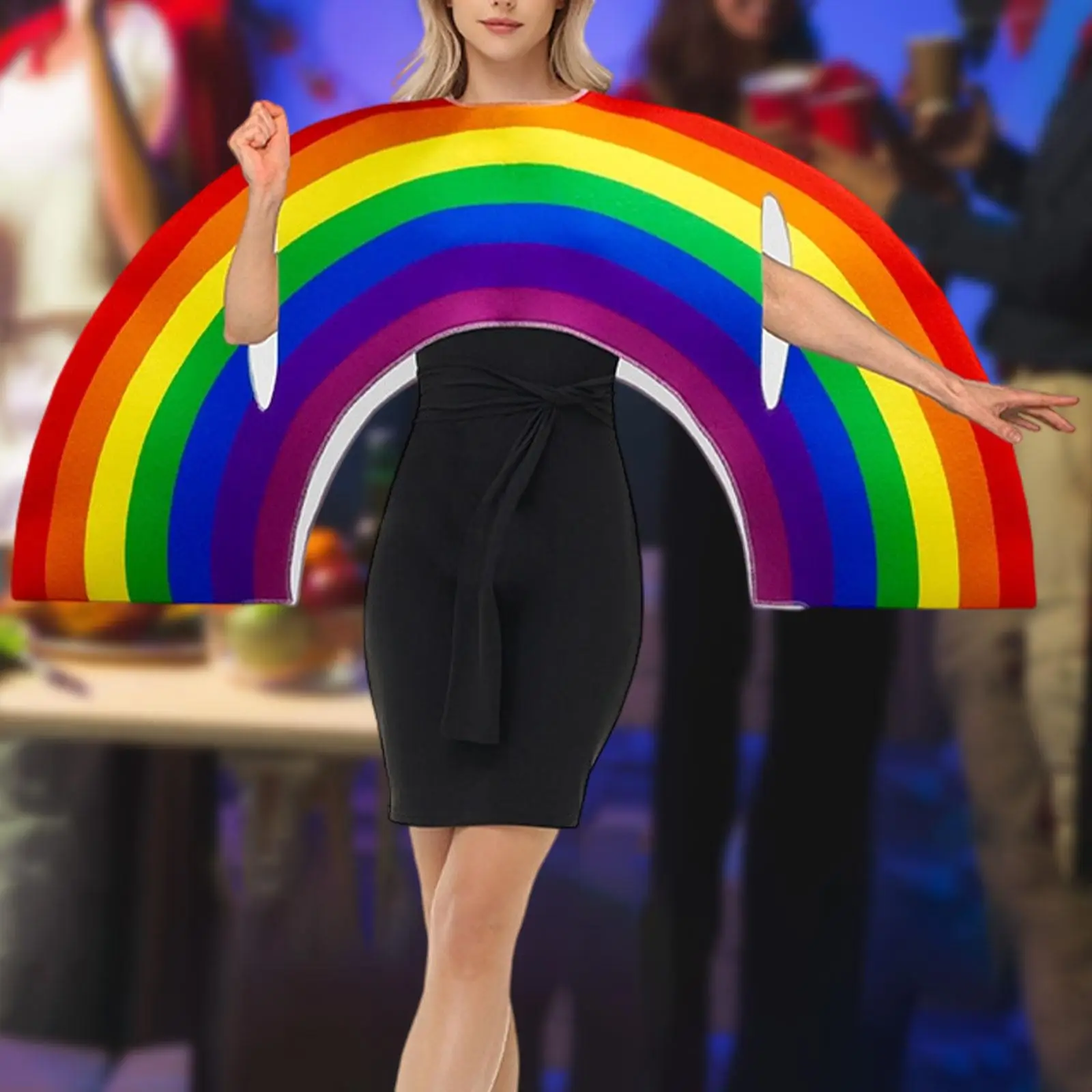 

Rainbow Costume Creative Role Play for Adults Dress up,Rainbow Clothes for Parties Birthday,Carnival,Stage Performance,Accessory