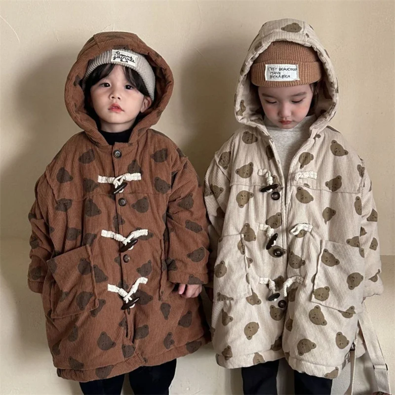 Girls Coat Jacket Winter Cotton Windbreak 2023 Beautiful Warm Thicken Teenagers Overcoat Plus Size Children's Clothing